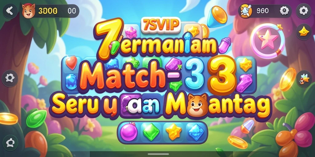 Screenshot 7SVIP dengan tampilan gameplay Match-3 yang menarik.
