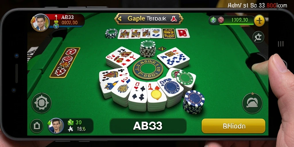 Tampilan gameplay Gaple yang seru dan interaktif di ABC33.