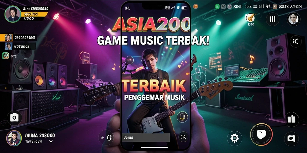 Tampilan gameplay ASIA200 dengan berbagai pilihan lagu musik.