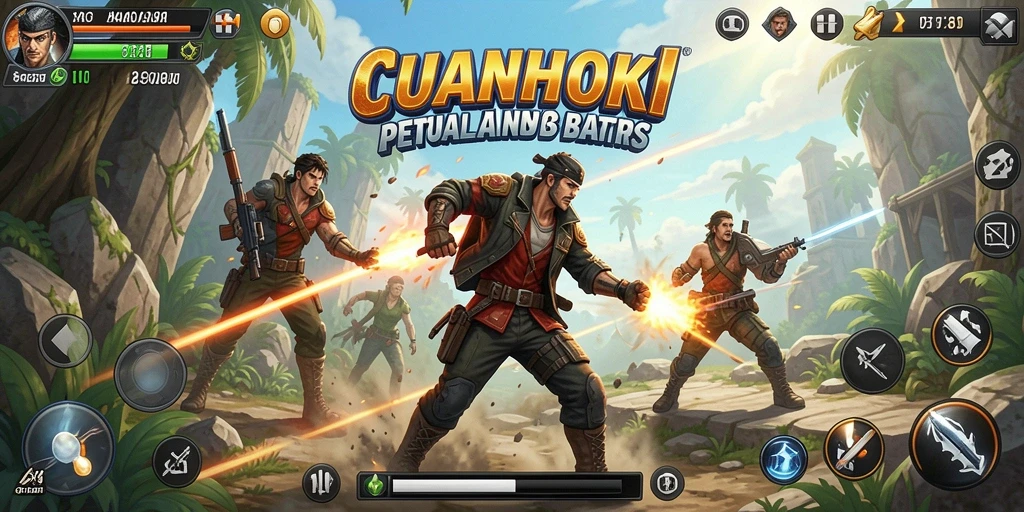 Tampilan gameplay CUANHOKI yang penuh aksi dan tantangan.