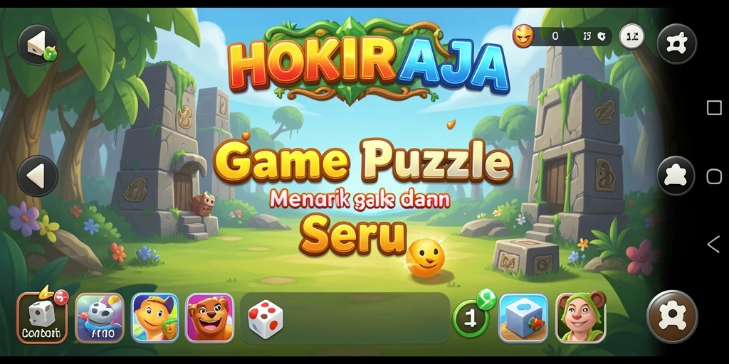 Tangkapan layar gameplay HOKIRAJA yang menampilkan tantangan Puzzle.