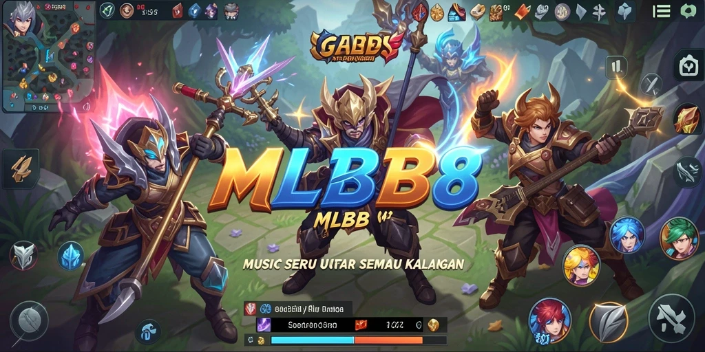 Tampilan gameplay seru pada MLBB8 dengan berbagai lagu menarik.
