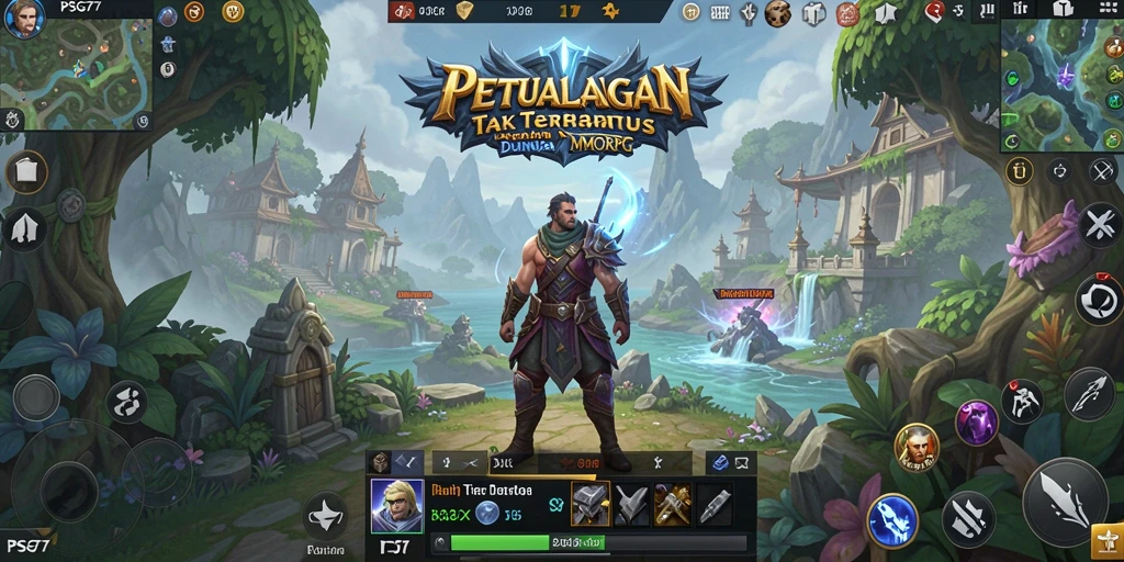 Screenshot gameplay PSG77 menunjukkan aksi pertarungan mendebarkan dalam dunia MMORPG.